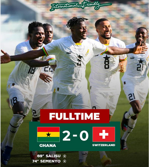 Salisu, Semenyo score debut goals to beat Switzerland in pre-World Cup friendly