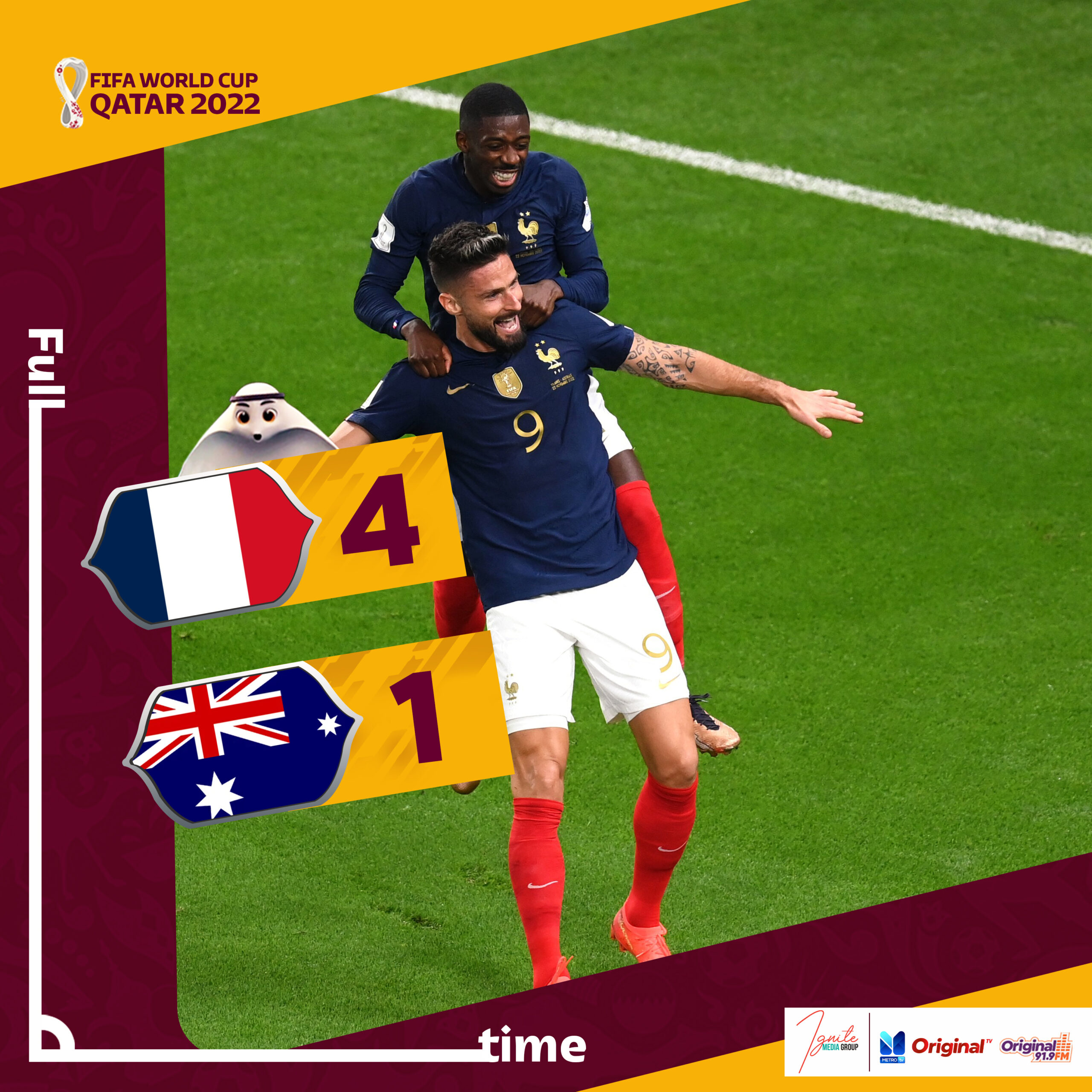 France thrash Australia 4-1 in their World Cup campaign
