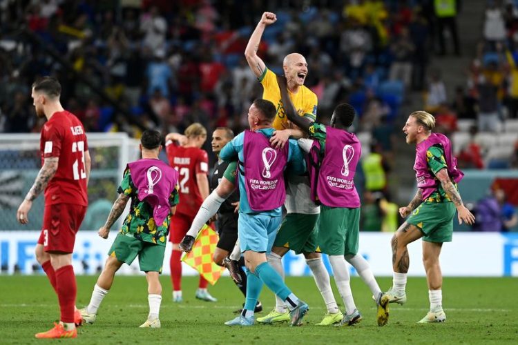 Australia defeat Denmark to reach 2022 World Cup round of 16