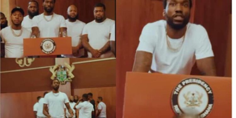 Ghanaians angry over Meek Mill’s music video shot at Jubilee House