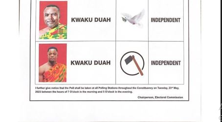 Kumawu By-Elections: 2nd Kwaku Duah Given A New Symbol – EC debunks Fake Notice Of Poll In Circulation