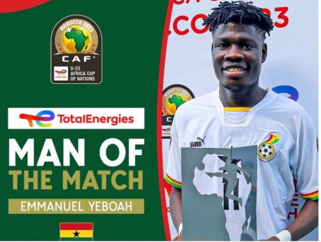 U23 AFCON: Substitute Emmanuel Yeboah Wins Man-Of-The-Match Award After Ghana’s Win