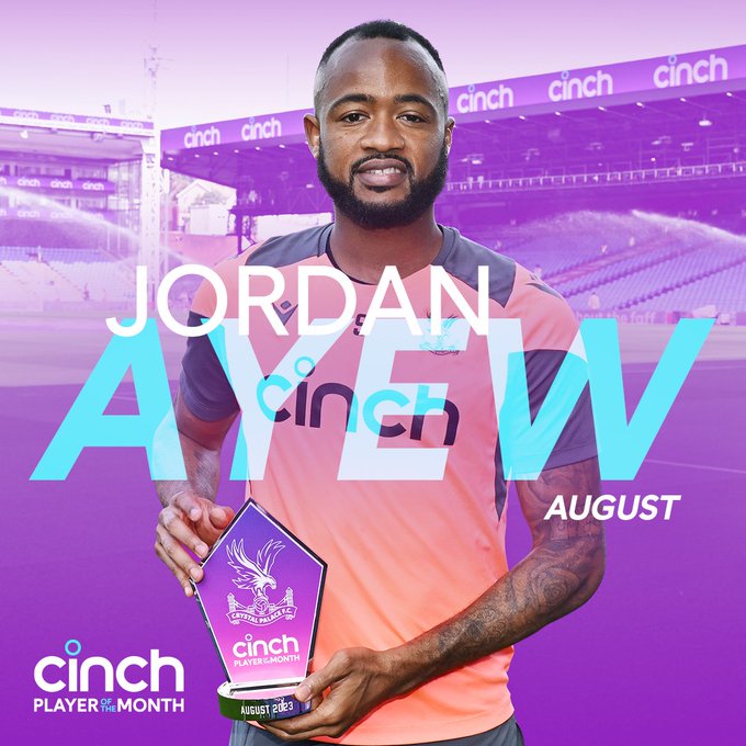Ghana’s Jordan Ayew emerged as Crystal Palace cinch Player of the Month for August