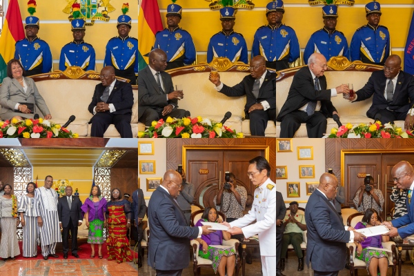 President Akufo-Addo Recieves Credentials Of Six Envoys