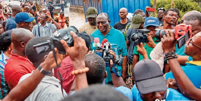 Alan Visits Volta Flood Victims