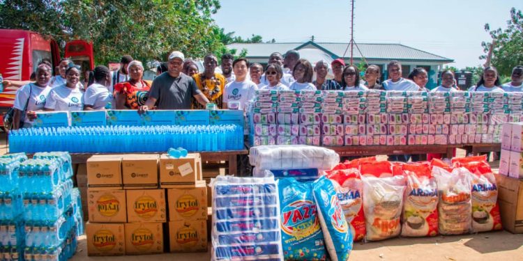 Longrich Ghana donates relief items to Volta flood victims
