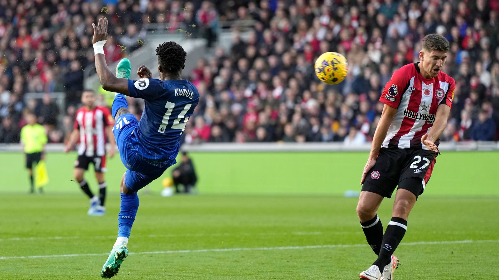 Ghana midfielder Mohammed Kudus scores yet again for West Ham against Brentford
