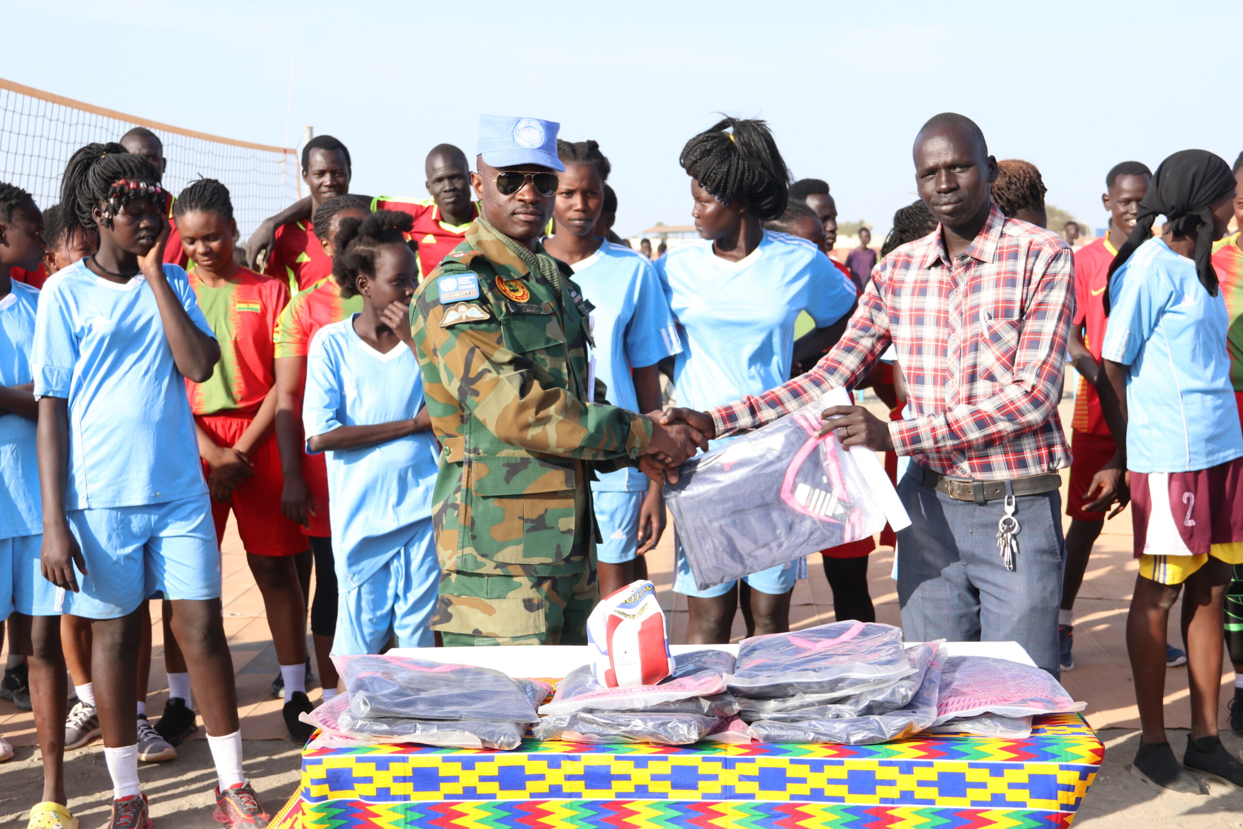 UNMISS GHANBATT 11 DONATES TO SOUTH SUDAN IDP CAMP VOLLEY BALL TEAM