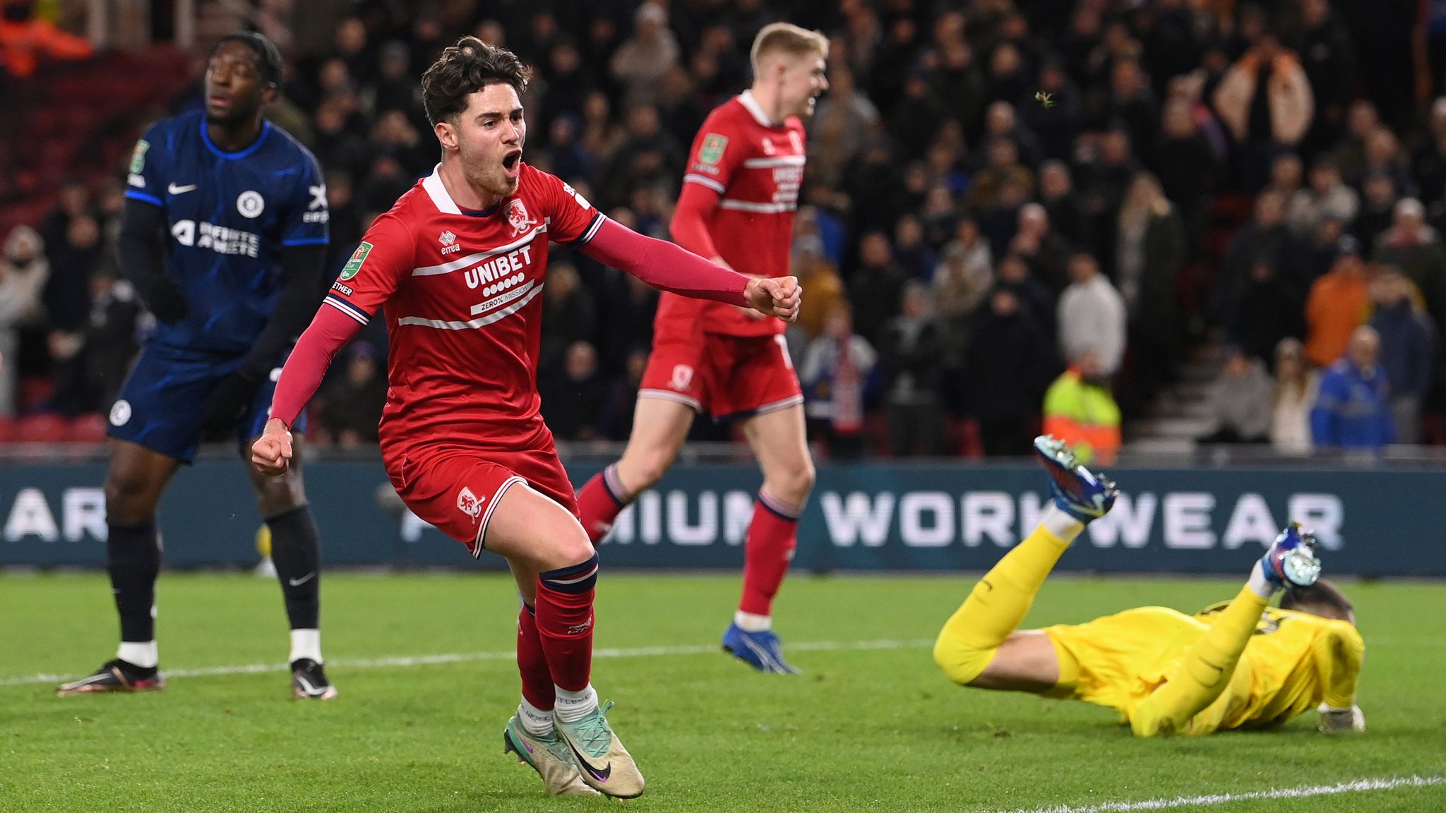 Middlesbrough beat Chelsea in first leg of Carabao Cup semi-final