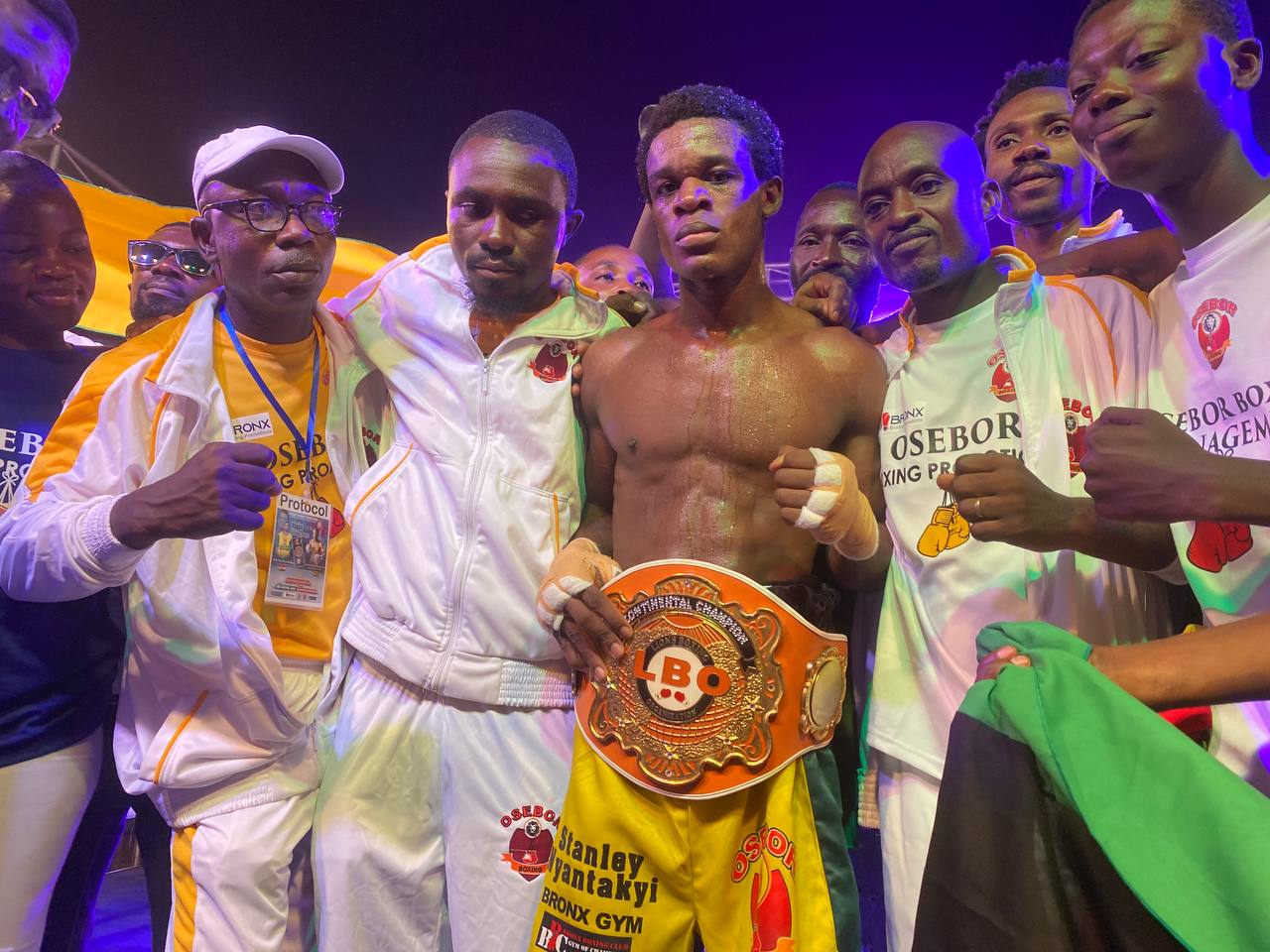 Stanley Nyantekyi “ Ashanti Warrior” wins LBO Featherweight Title